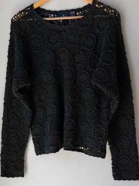 Vintage 90s Y2K OBR Ethereal Cottage Crochet Knit Sweater